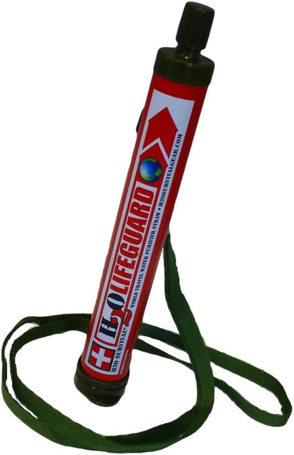 H2O SURVIVAL-H2OLIFEGUARD-99.9999% Water Filter Straw- Purifier of Bacteria/Heavy Metals & Viruses for Travel/Camping/Hiking. 530 Gal.Capacity- Exclusive 0.01 Micron Membrane/GAC-Poly-Iodine Filters.