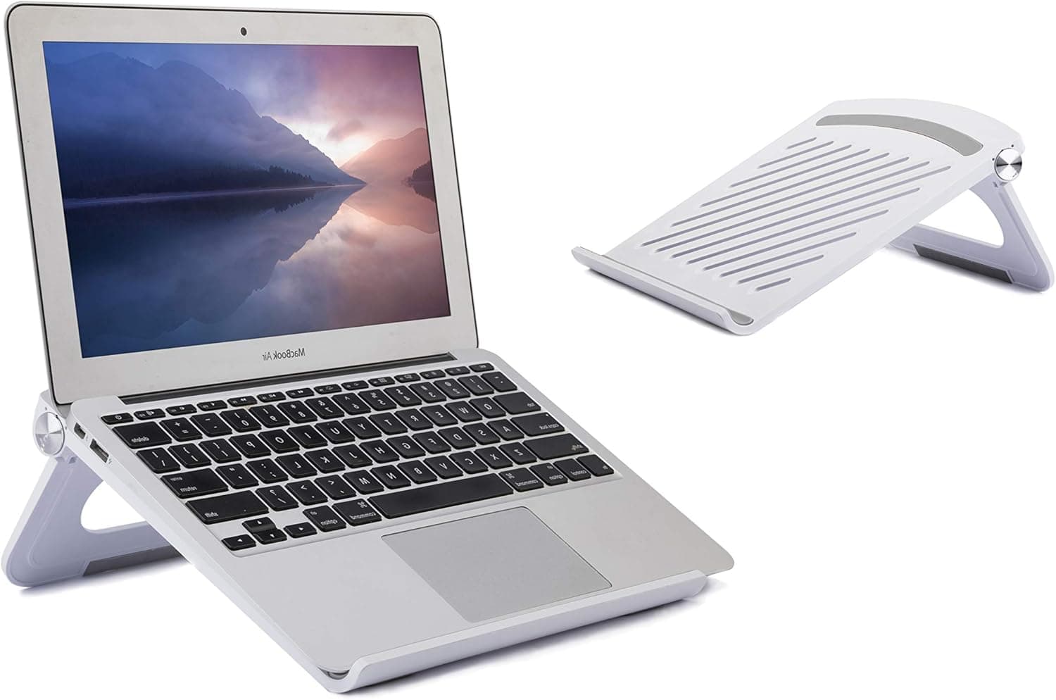 EWQREWR Laptop Stand for Desk White Adjustable Portable Laptop Holder Compatible with MacBook Air Pro Dell XPS HP Laptops Under 17''