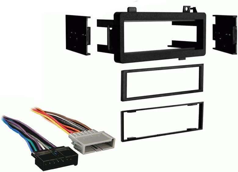 Compatible with Jeep Wrangler 1997 1998 1999 2000 2001 2002 Single DIN Stereo Harness Radio Install Dash Kit Package