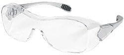 Crews(R) Law(R) Over The Glasses (OTG) Dielectric Safety Glasses With Gray Frame, Clear Polycarbonate Duramass(R) AF4(R) Anti-Scratch Anti-Fog Lens And Steel Colored Temples