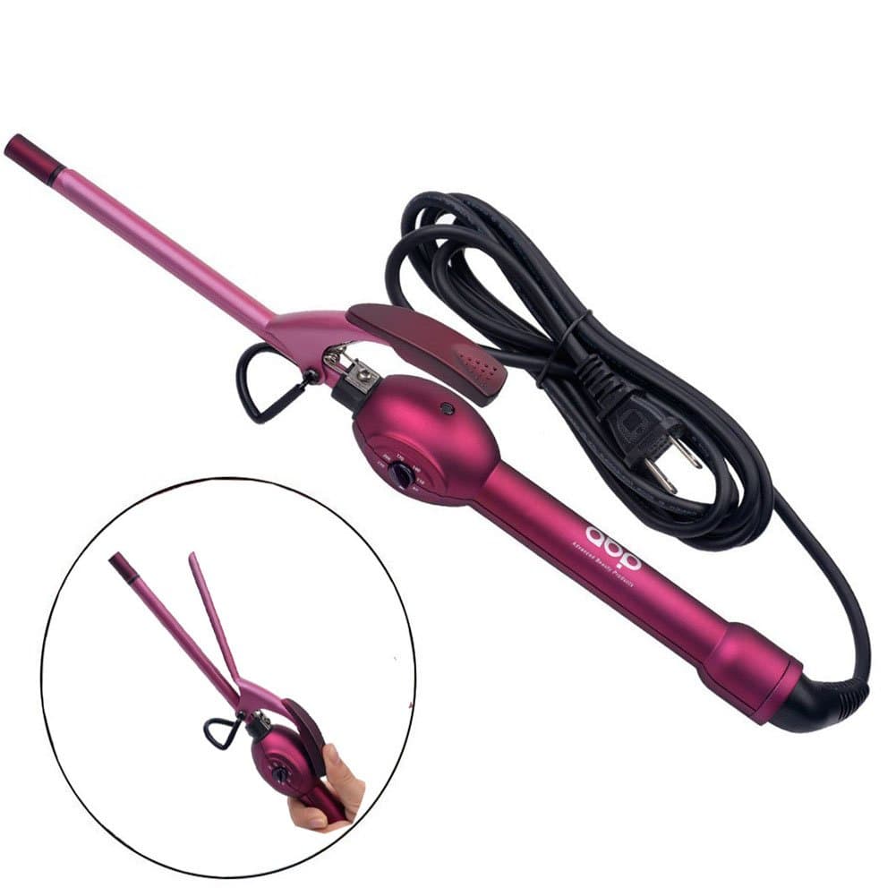 Curling Iron, Professional Salon Curling Wand, Tourmaline Ceramic Coating Barrel, Dual Voltage, Purple