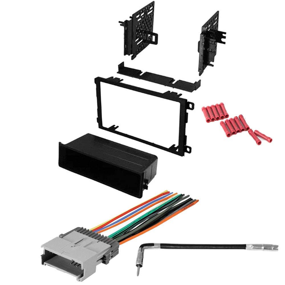 CACHÉ KIT909 Bundle with Car Stereo Installation Kit for Chevrolet Silverado 2003 – 2006 in Dash Mounting Kit, Harness, Antenna for Single or Double Din Radio Receivers (4 Item)