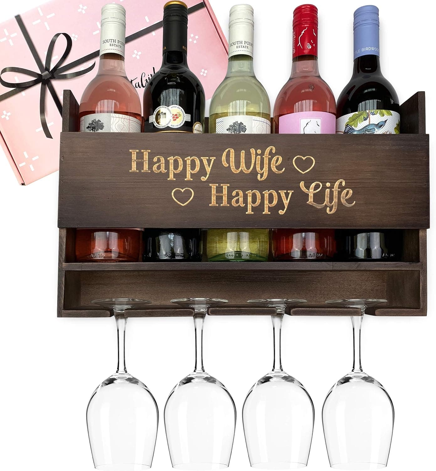 GIFTAGIRL Wife for Wife from Husband - Funny Wine Gifts from Husband or Mothers Day Wife Gifts, Perfect for Any Occasion, and Arrive Beautifully Gift Boxed. Mugs - Glasses Not Inc
