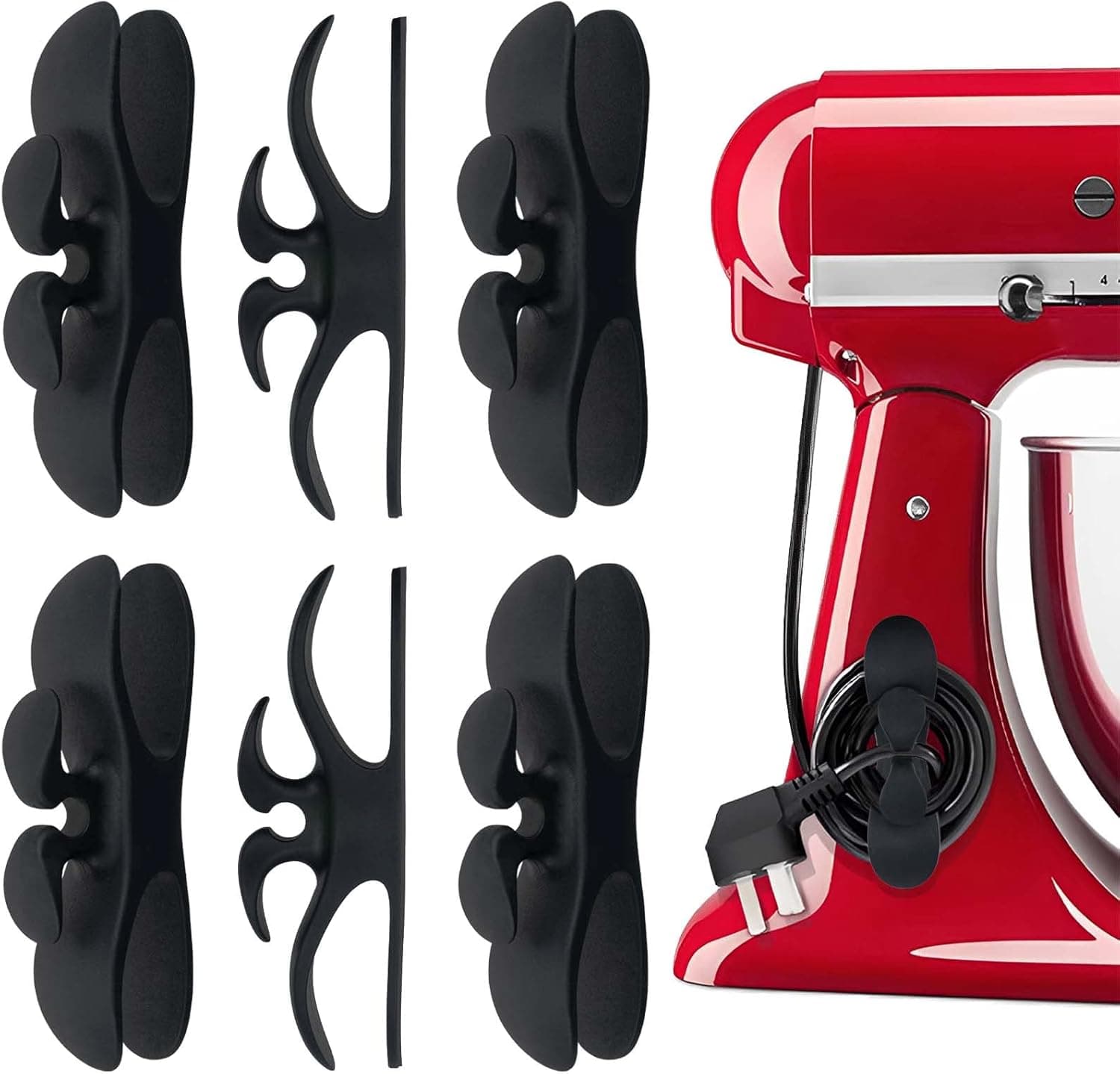 Cord Organizer for Appliances, 6 Pcs Upgrade Design Cord Wrappers for Kitchen Appliances with Super Sticky Adhesive, Cord Organizer Stick On Mixer, Air Fryer, Pressure Cooker, Coffee Maker