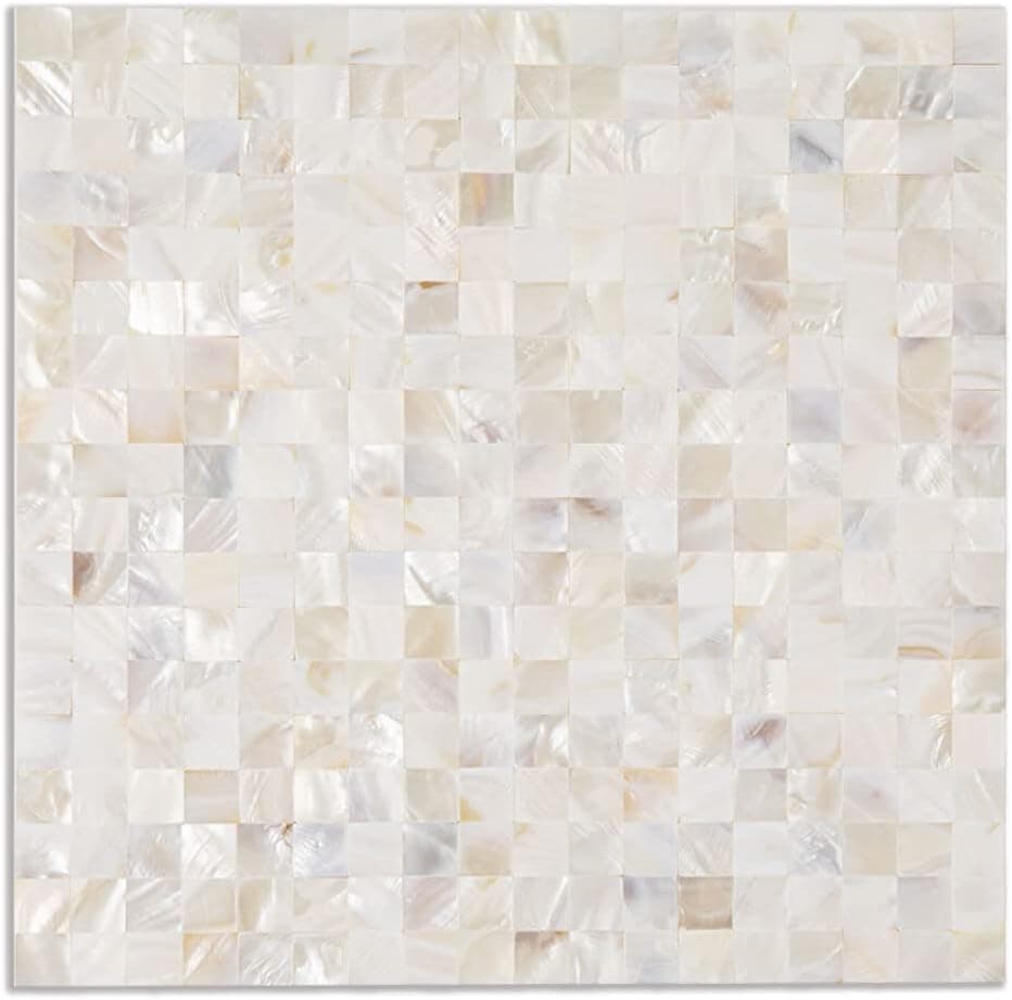 Diflart Mother of Pearl Peel and Stick Backsplash Herringbone Mosaic Tile for Kitchen Bathroom Wall Decor Pack of 6 Sheets