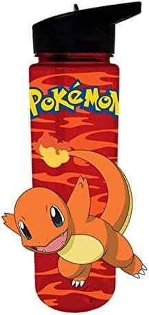 Pokemon Charmander 16 oz Water Bottle - BPA-Free Fun Character Reusable Drinking Bottles with Flip Top Cap/Lid - Best for Travel, Sports & Play - Home, Office & School Use