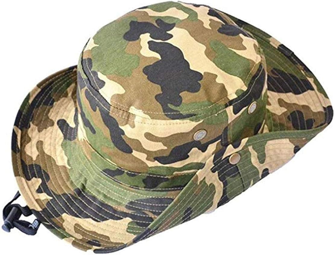 Sun Hat Bucket-Boys-Camouflage Hats Fishman Cap Packable for 5 to 8 Years Old (60cm Suggested for Bigger Head, Camo)