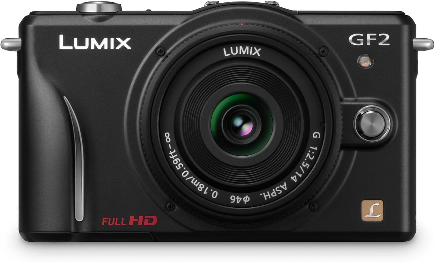 Panasonic Lumix DMC-GF2 12 MP Micro Four-Thirds Mirrorless Digital Camera with 3.0-Inch Touch-Screen LCD and 14mm f/2.5 G Aspherical Lens (Black)