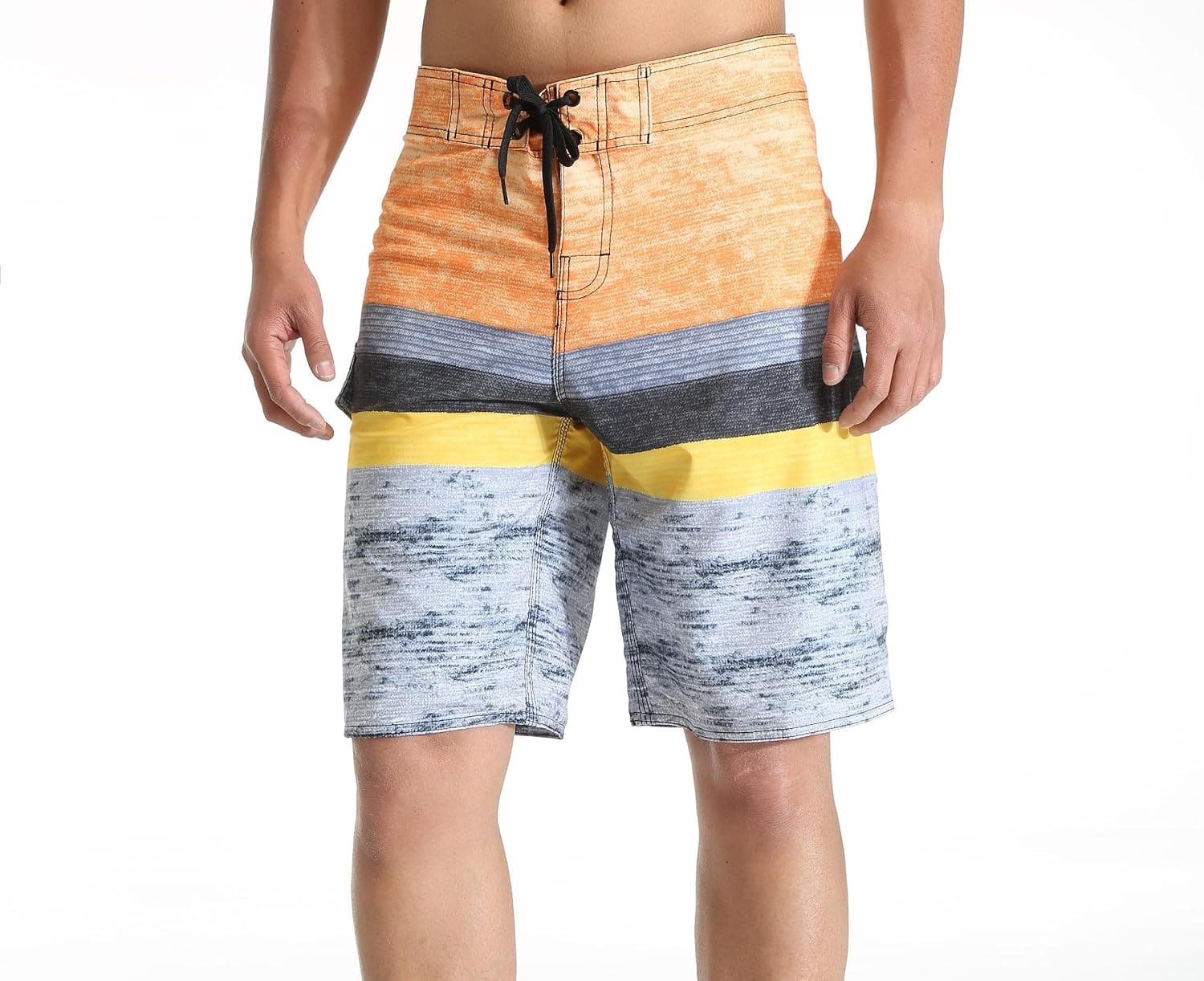 MILANKERR Men's Stripe Boardshort
