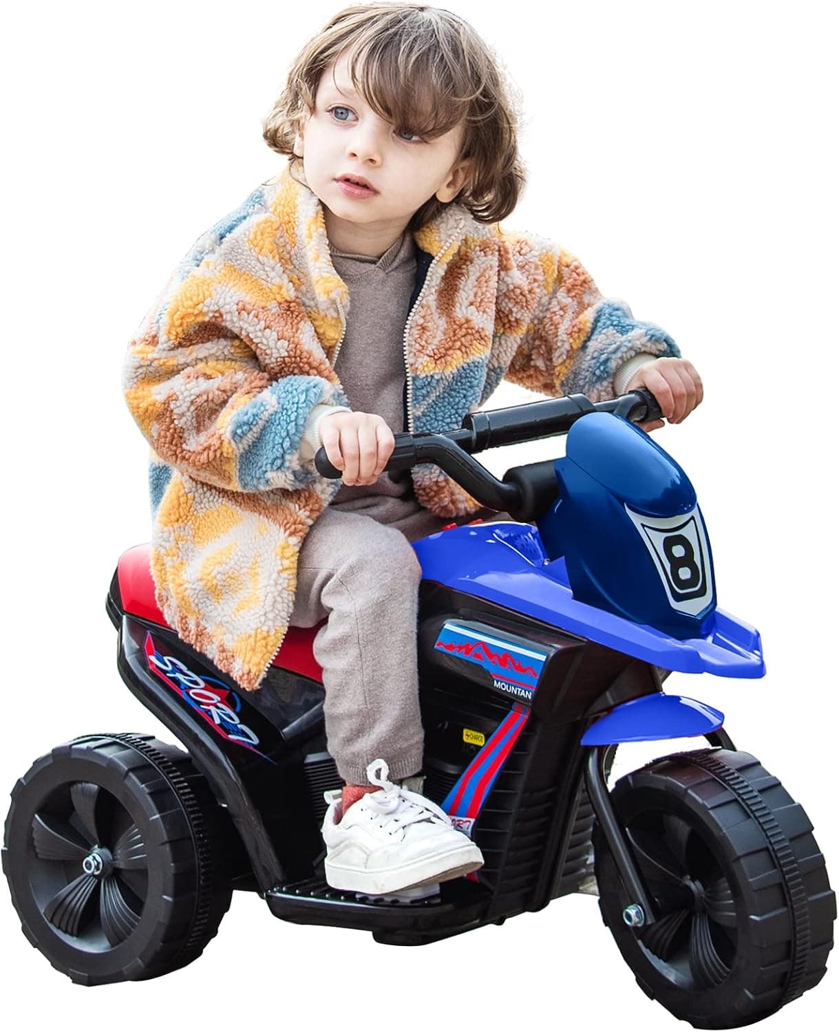 Little Brown Box Electric Motorcycle for Kids, 6V 4.5A Kids Motorcycle Ride on Cars for Toddlers 1-3 Battery Powered Ride on Toys 3 Wheels Kids Electric Motorcycle(Blue)