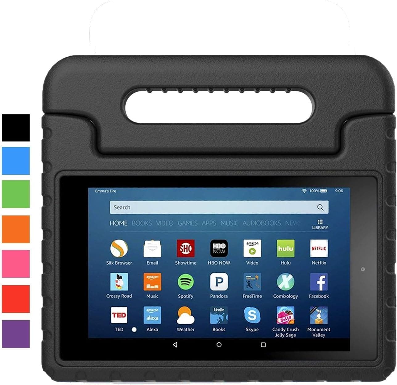 Sztook Case for All-New Amazon Fire HD 8 (2016 6th Generation) - Kids Shock Proof Convertible Handle Light Weight Protective Stand Cover Case for Fire HD 8 Tablet (6th Gen, 2016 release Only),Black