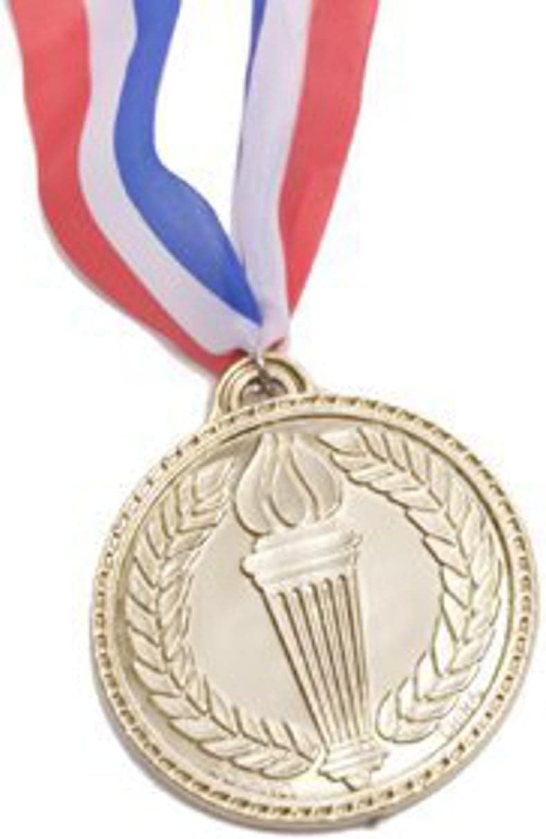 Rhode Island Novelty Olympic Style Gold Medal Replica with Red, White and Blue Lanyard