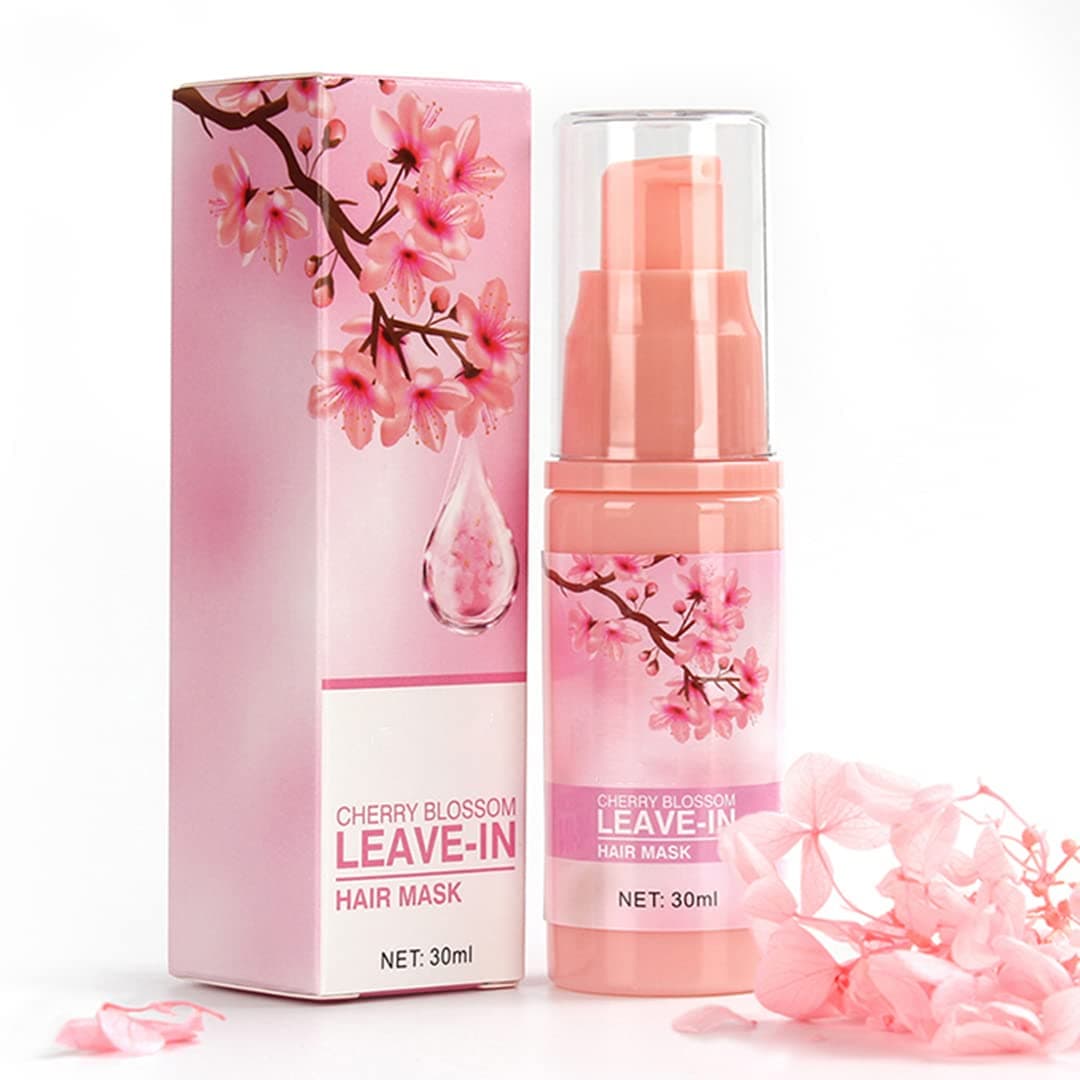 gowwim Leave in Conditioner(Travel Size),Hair Treatment Masks,Cherry Blossom leave-in Hair Mask,Daily Deep Care for Dry Damaged Hair and Growth,30ml.