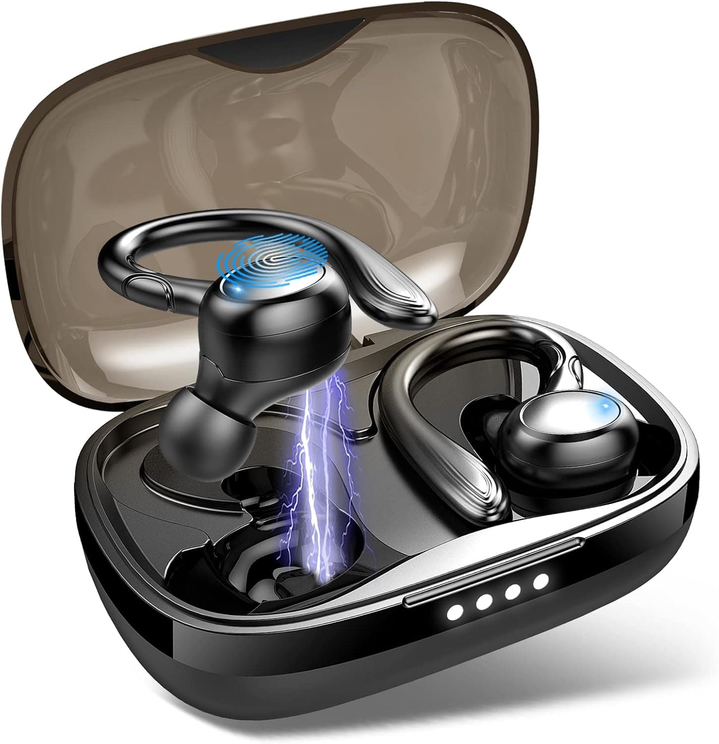 Wireless Earbud, Sport Bluetoth Headphones 5.1 with HiFi Stereo, Wireless Earphones with Earhooks, in Ear Noise Cancelling Earbud with HD Mic, IP7 Waterproof 40H Playtime Headset for Running