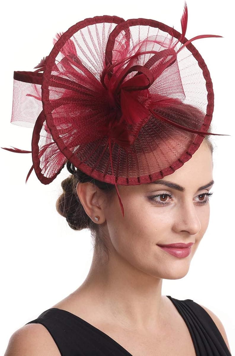 Lucky Leaf Women Girl Fascinators Hair Clip Hairpin Hat Feather Cocktail Wedding Tea Party Hat