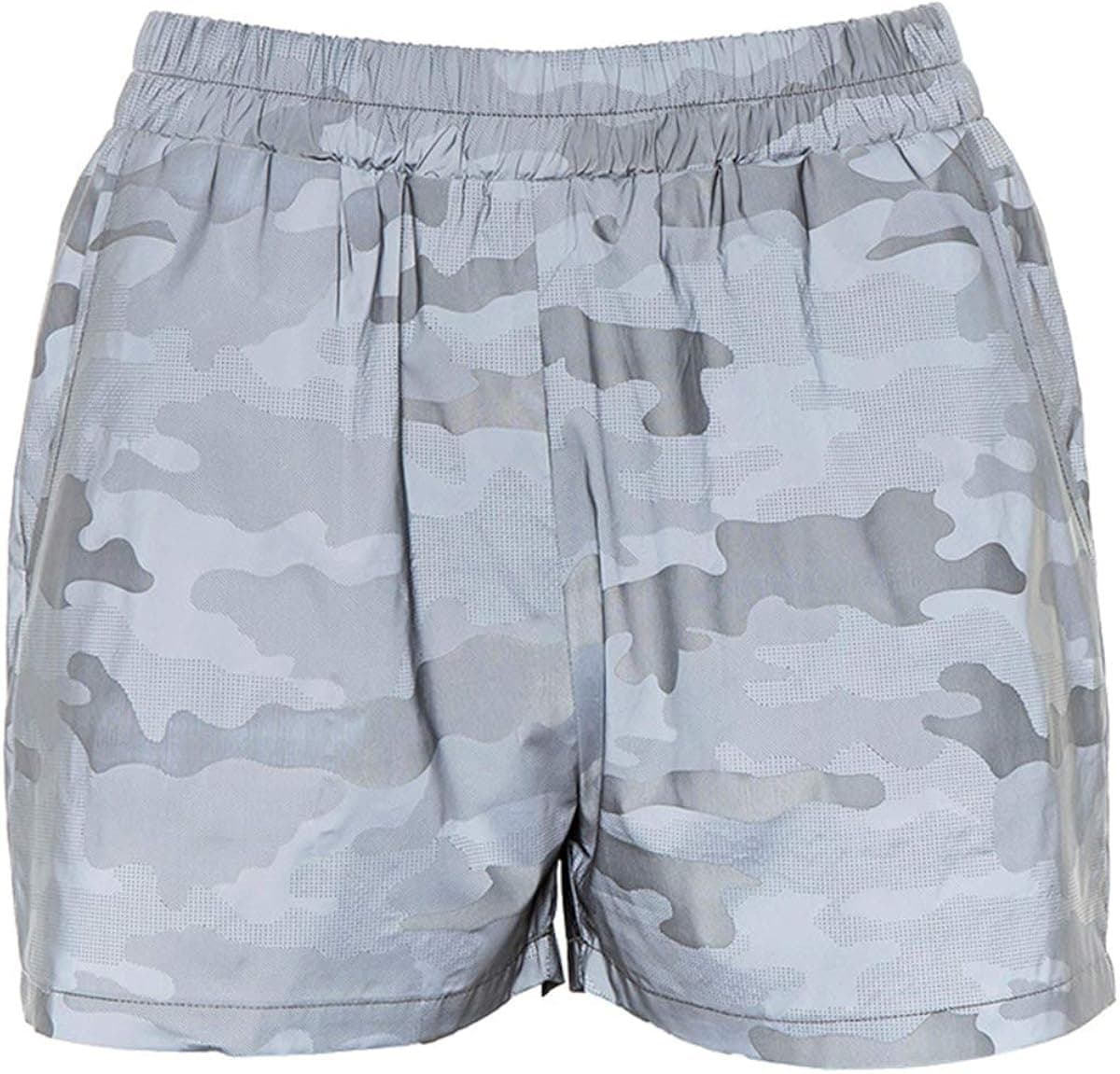 Women Reflective Shorts Camouflage Fluorescent Night Silver Sport Bottoms Pants Shiny Hot Club Outfit