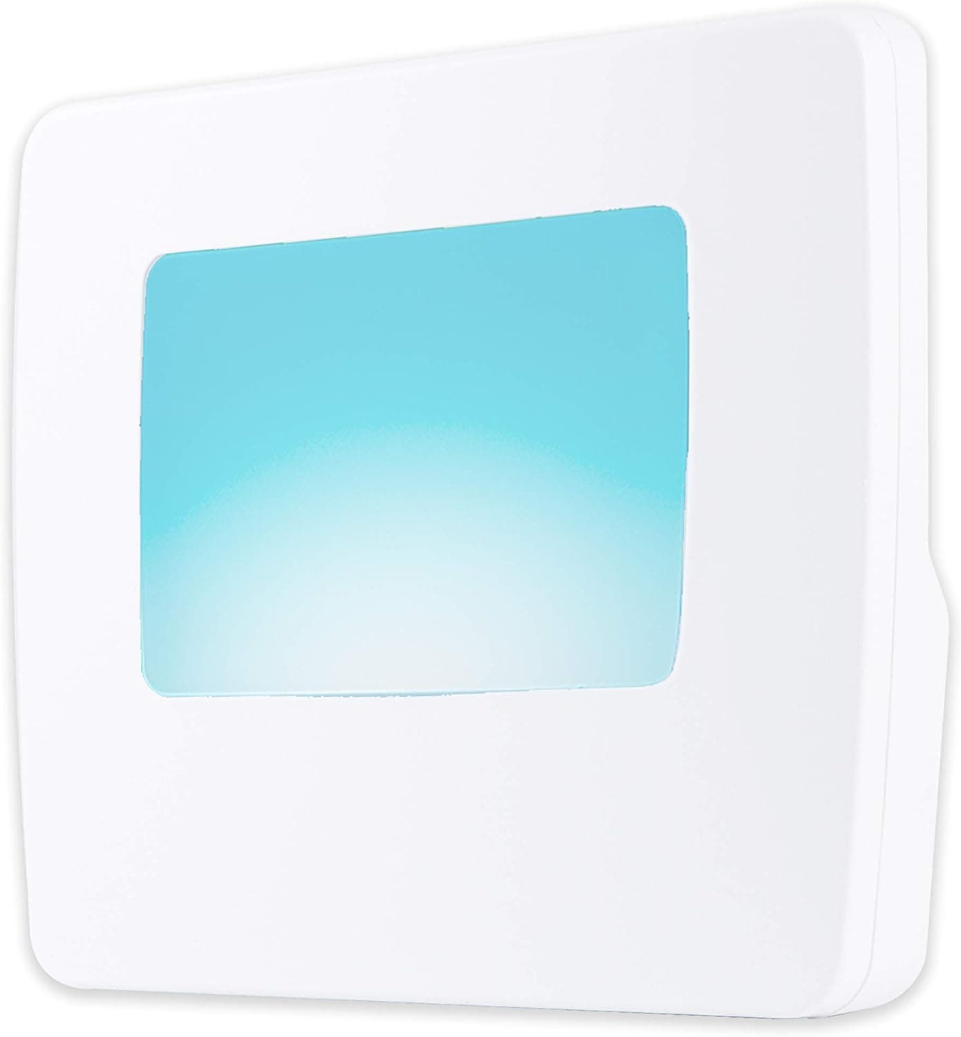 GE Flat Panel LED Night Light, Always On, Plug-in, Home Décor, Compact, Energy Efficient, Soft Teal, White Base, for Elderly, Ideal for Bedroom, Bathroom, Nursery, Kitchen, 40867