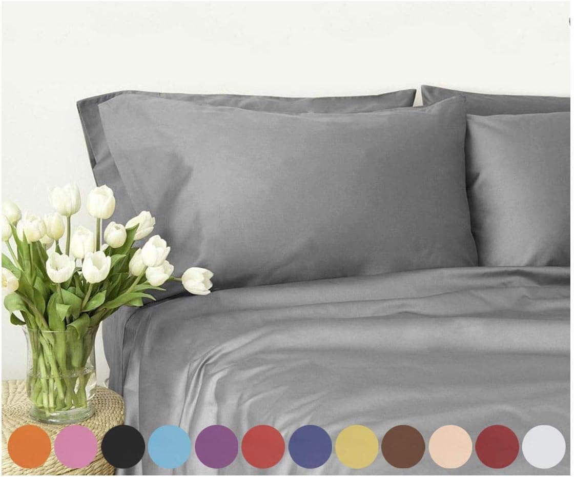 Swan Comfort Microfiber 4-piece Bed Sheet Set - King, Grey