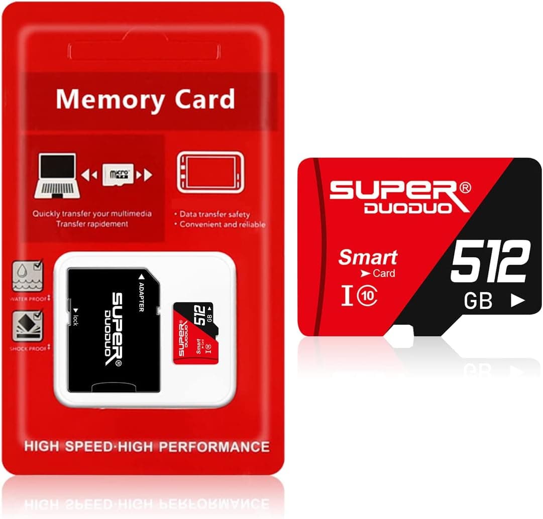 512GB Micro SD Card 512GB Memory Cards Class 10 TF Card High Speed Flash Card for Android Smartphones/PC/Computer/Camera