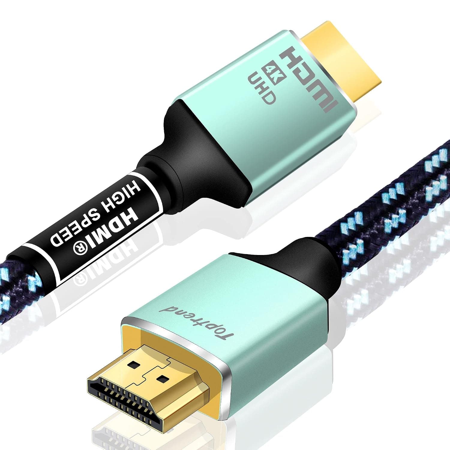 Toptrend 4K HDMI Cable 12ft,High Speed CL3 Rated HDMI Cord Supports to 4K 60Hz 1440p 144Hz 1080p 240Hz HDR ARC HDCP 2.2/2.3 for Roku TV Apple TV HDTV HD Projector PS4 Xbox Blue-ray Player Laptop etc.