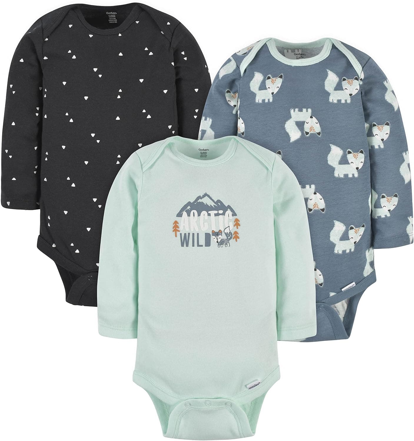 Gerber baby-boys 3-pack Long Sleeve Onesies Bodysuit