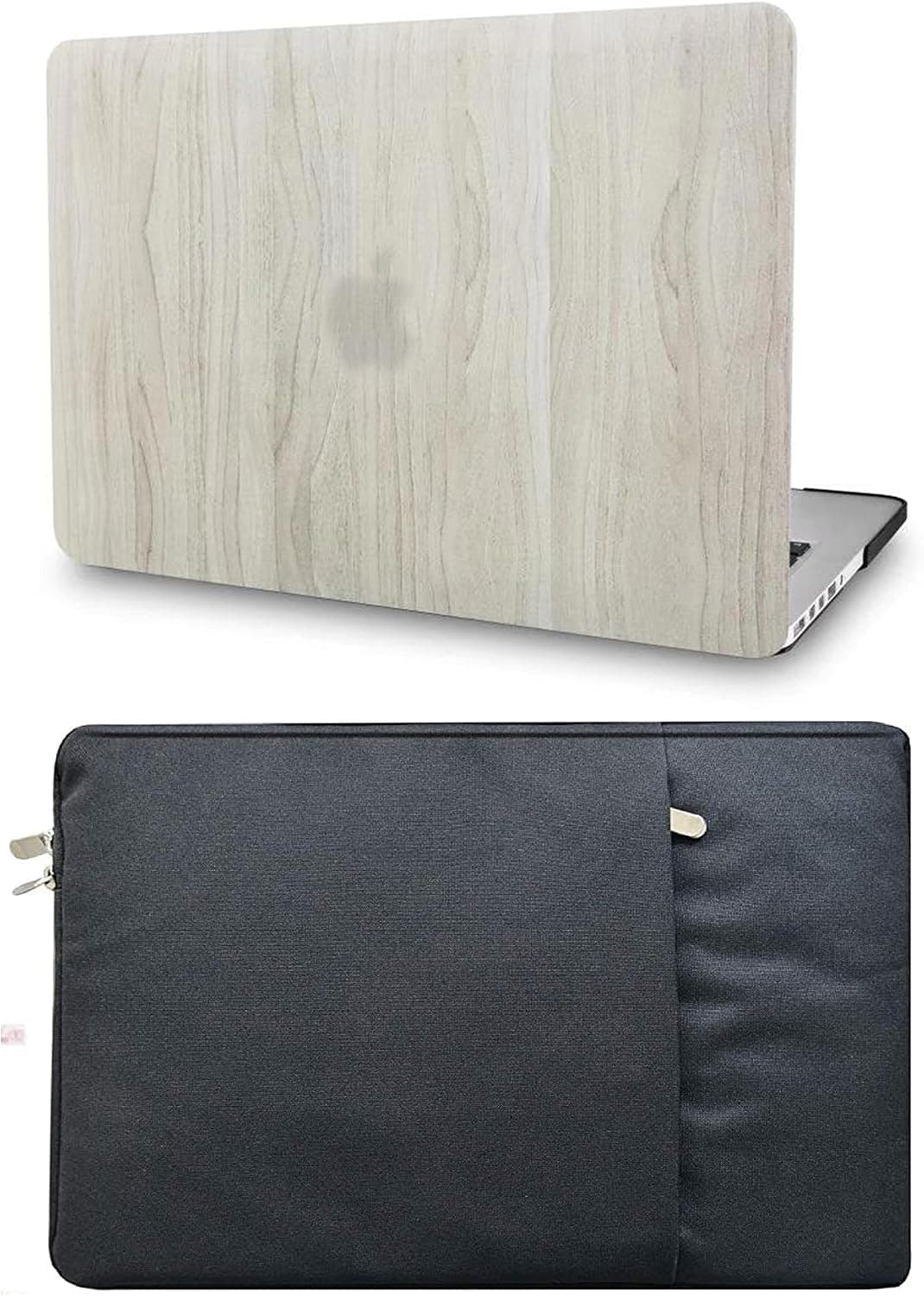 KECC Compatible with MacBook Pro Retina 13 inch Case 2012-2015 Release A1502 A1425 Protective Plastic Hard Shell + Sleeve (Pine Wood 2)