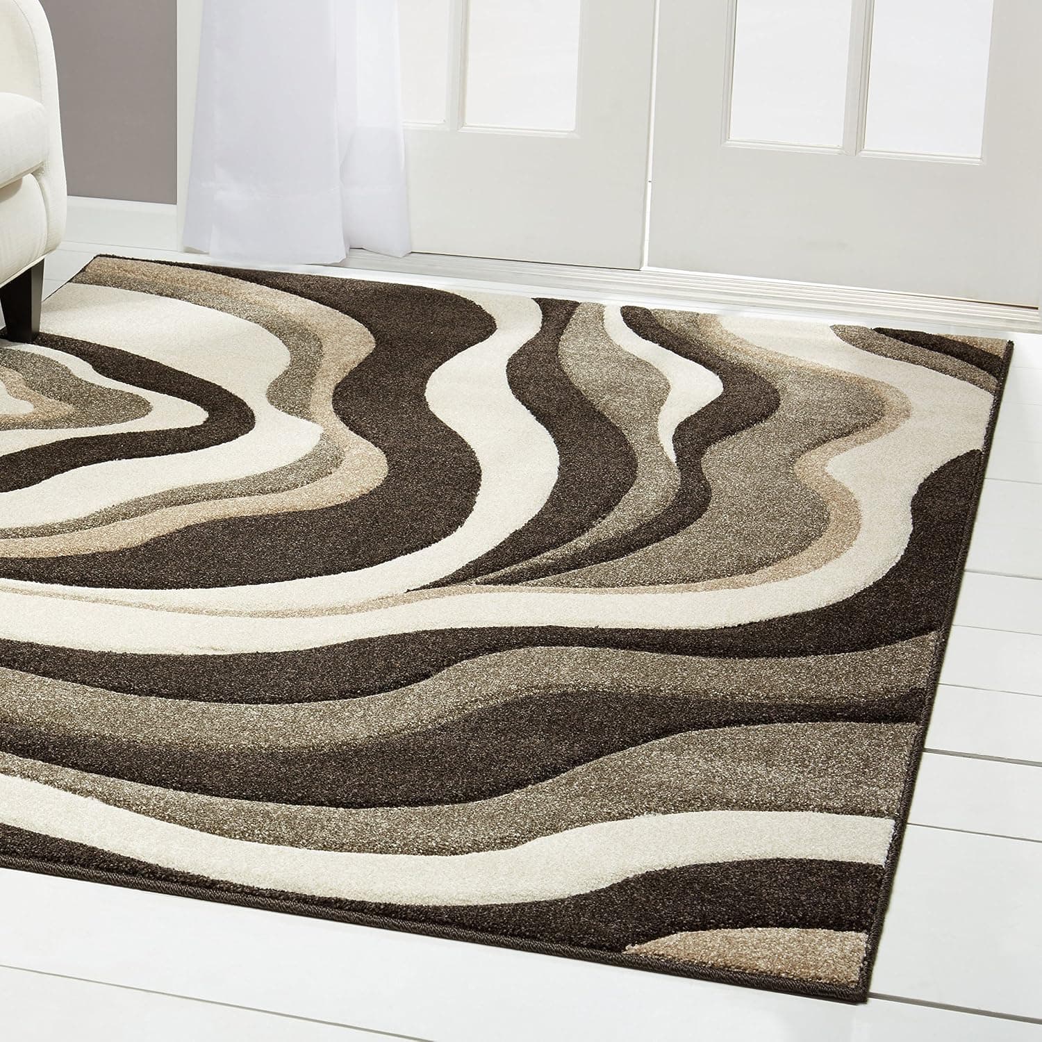 Home Dynamix Sumatra Masala Area Rug 31.5"x55.1", Abstract Dark Brown