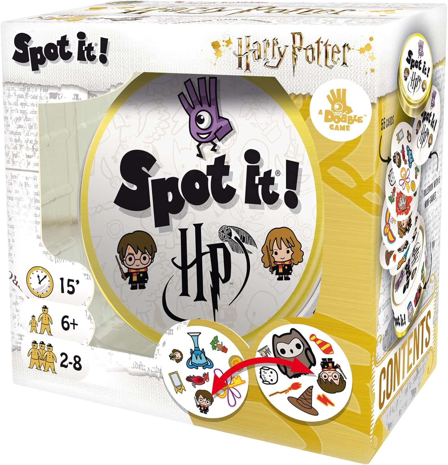 Spot It! Harry Potter Card Game | Matching Game | Fun Kids Game for Family Game Night | Travel Game for Kids | Great Gift for Kids | Ages 6+ | 2-8 Players | Avg. Playtime 15 Mins | Made by Zygomatic