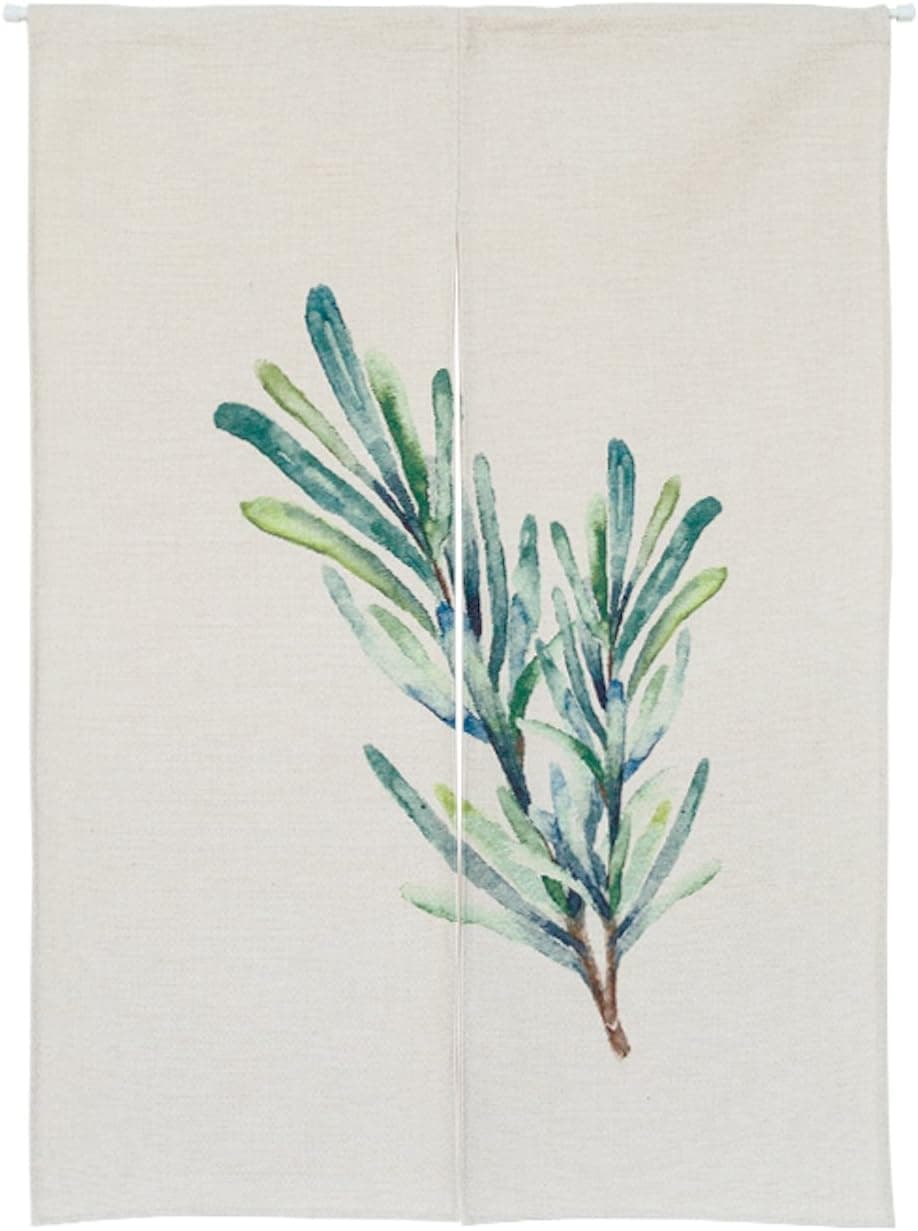 KARUILU home Japanese Noren Doorway Curtain/Tapestry 33.5" Width x 47.2" Long (Redwood Leaf)