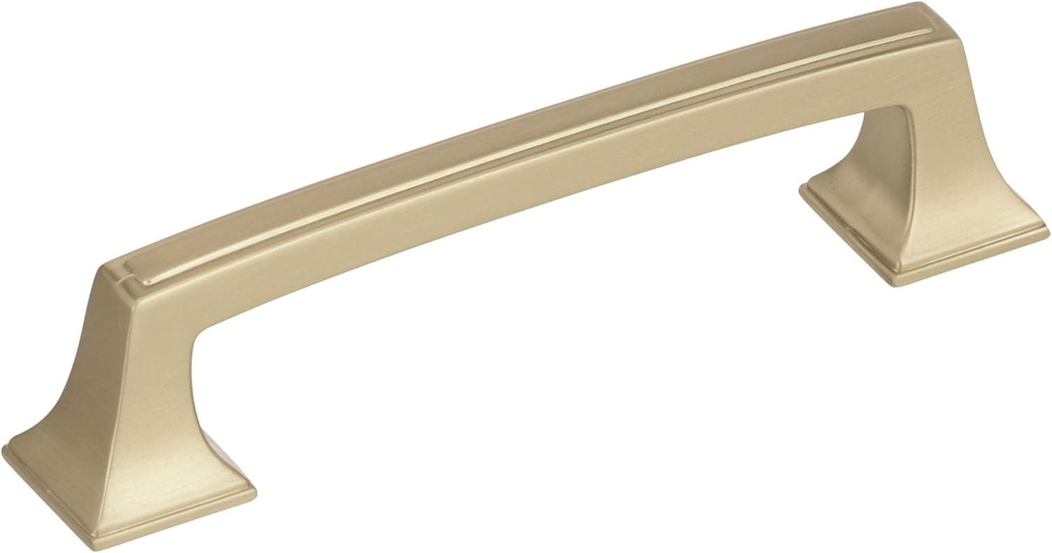 Amerock | Cabinet Pull | Golden Champagne | 3-3/4 inch (96 mm) Center to Center | Mulholland | 1 Pack | Drawer Pull | Drawer Handle | Cabinet Hardware
