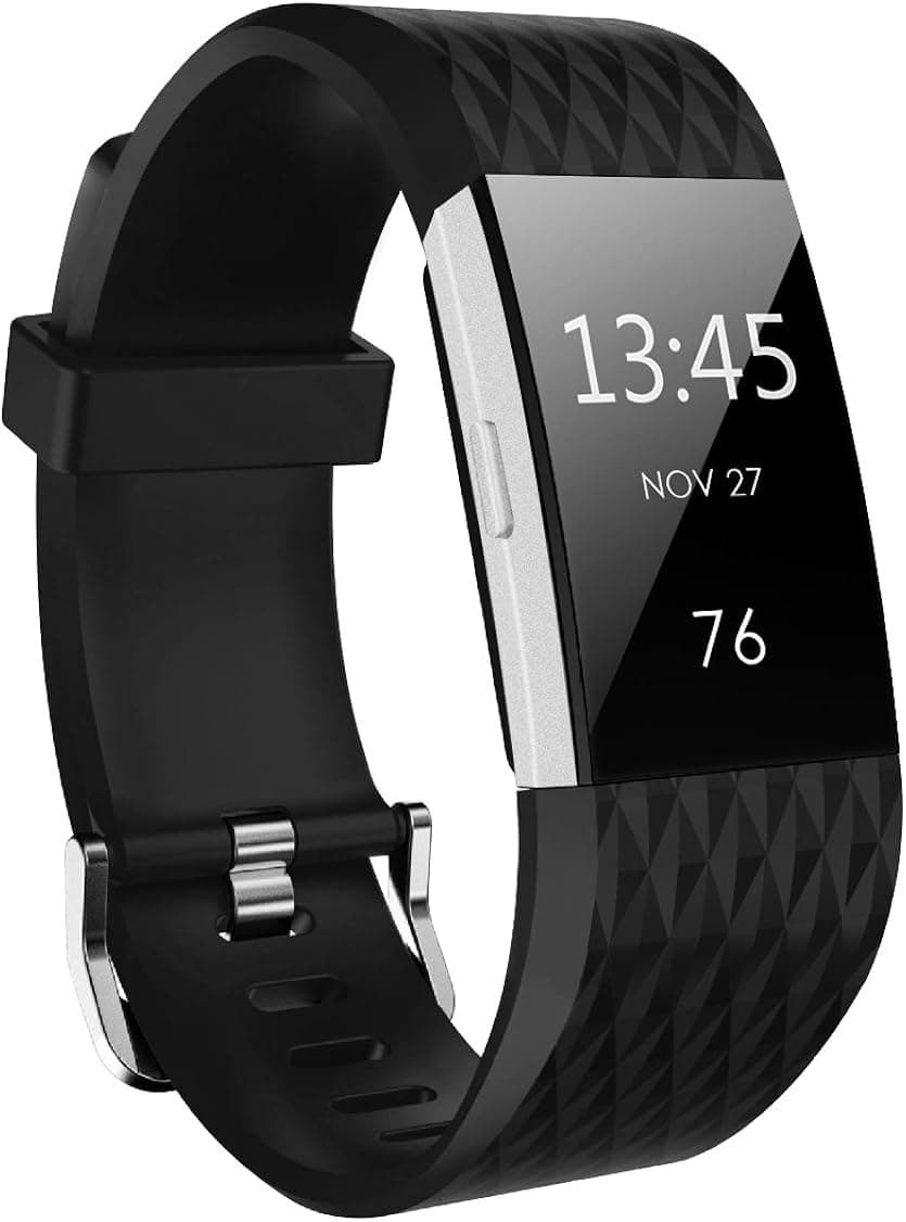 Sahiyeah Band Compatible Charge 2 Bands, Diamond Pattern Soft Adjustable Replacement Sport Strap Band for Charge2
