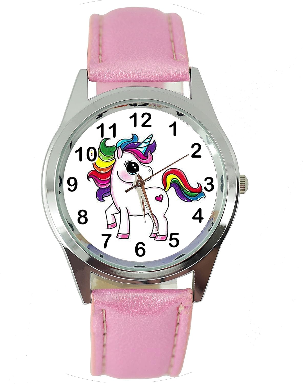 TAPORT Unicorn Pink Leather Band Quartz Watch E2+ Spare Battery + Gift Bag