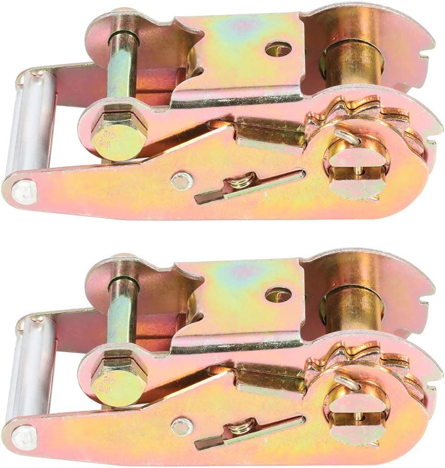 SCITOO 2pcs Ratchet with Handle for Tow Dolly Car Hauler Flat Bed 2" Ratchet Strap Tie Down