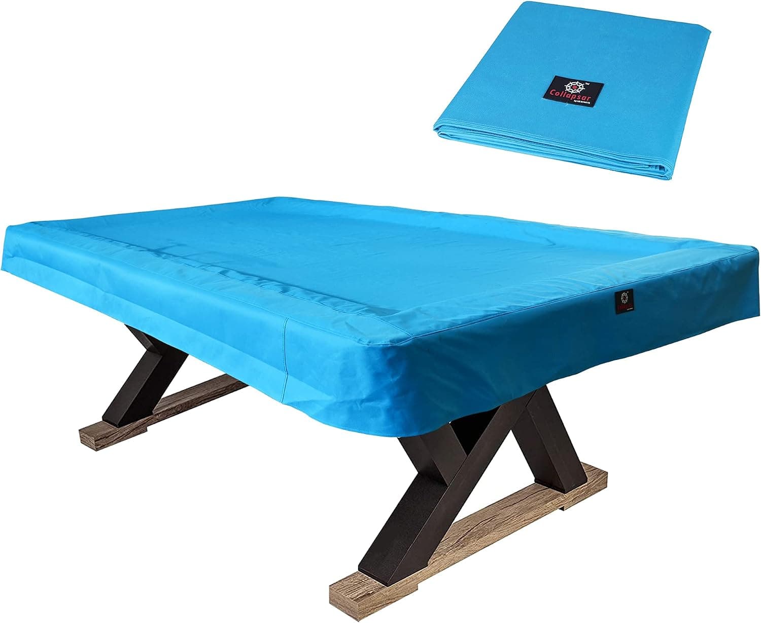 7/8/9FT Heavy Duty 600D Polyester Canvas Billiard Pool Table Cover(7 Colors Available) (Sky Blue, 8-Foot)