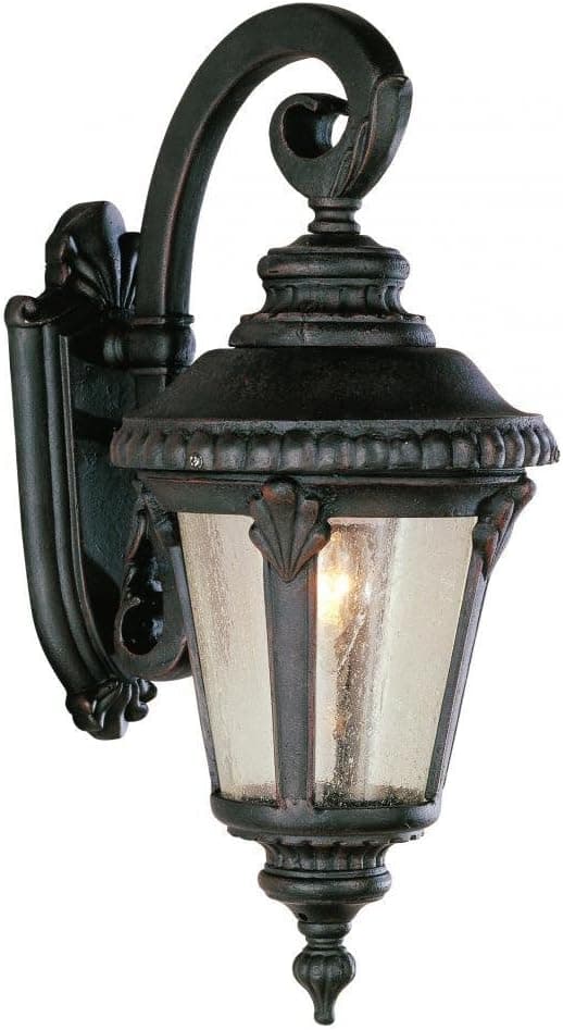 Trans Globe Lighting TG5043 BK Transitional One Wall Lantern Outdoor-Post-Lights, Medium, Black