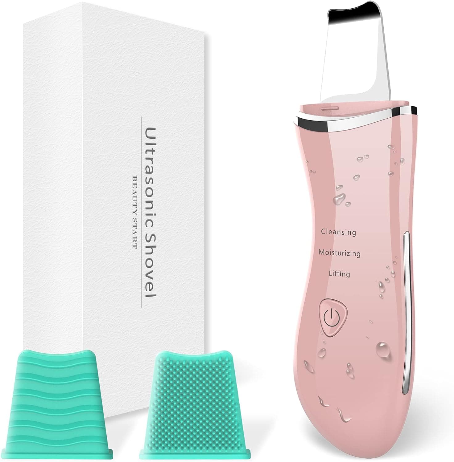 Skin Scrubber Skin Spatula Blackhead Remover Pore Cleaner Face Beauty Lifting Tool, Facial Scrubber Spatula for Deep Cleansing with 3 Modes, USB Charger&Rechargeable(Pink)