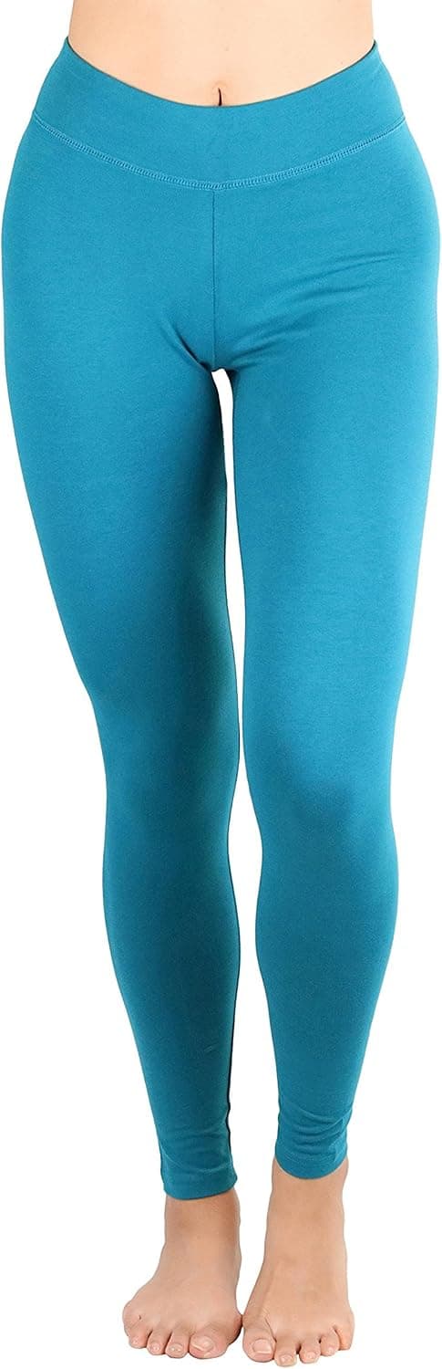 ToBeInStyle Women's Single Medium Weight Breathable Cotton-Spandex Leggings