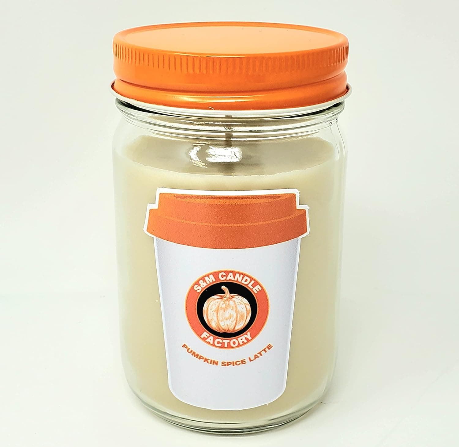 Clearance Priced ~ Pumpkin Spice Latte Candle w/Essential Oils ~ New Scent! ~ All Natural Premium Soy & Coconut Wax Candle ~ Coffee / Fall / Pumpkin ~ Handmade in USA (12oz Jar)