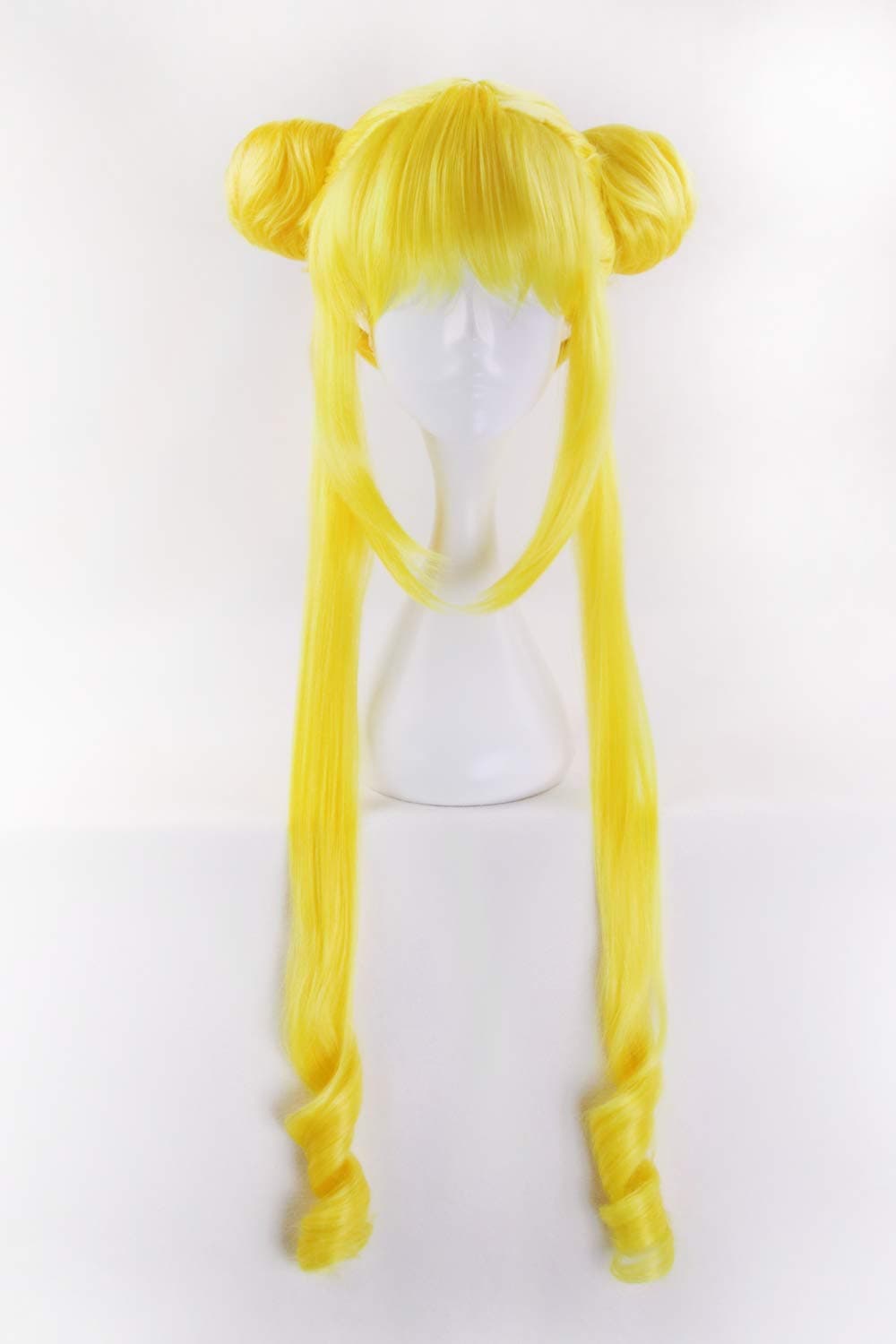 loktaoga Women's Long Straight Blonde and Yellow Cosplay Wig with 2 Ponytails Halloween Wig (Yellow)
