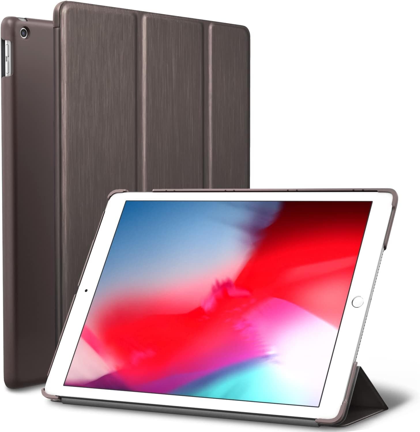 iPad Mini 5 case, ROARTZ Metallic Brown Slim Fit Smart Rubber Coated Folio Case Hard Cover Light-Weight Wake/Sleep for Apple iPad Mini 5th Generation 2019 Model A2133 A2124 A2126 7.9-inch Display