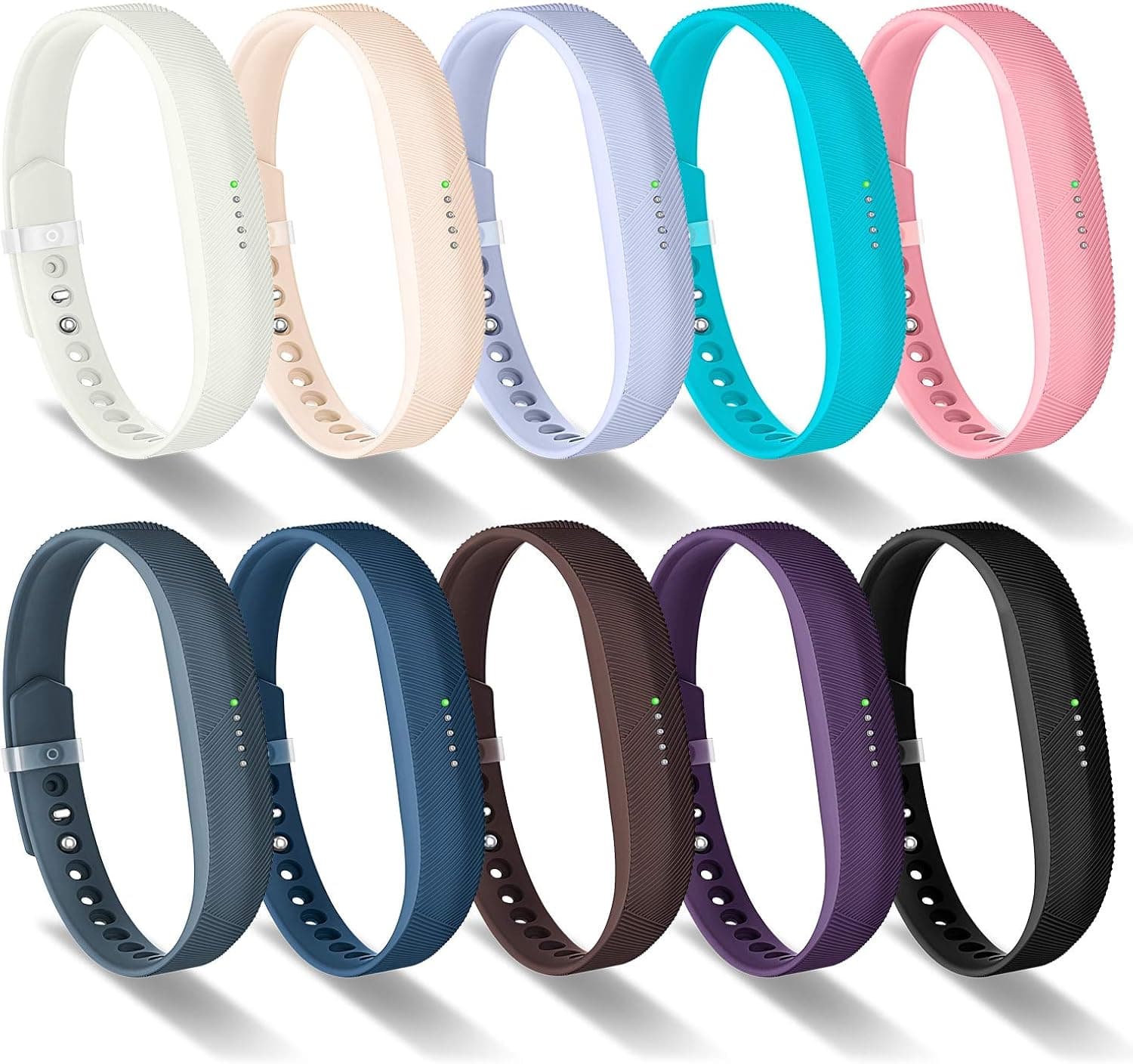 Greeninsync Compatible with Fitbit Flex 2 Bands,Replacement for Flex 2 Sport Accessories Bracelet Band Strap Soft Silicone W/Fastener Clasp for Flex 2 Watch, Adjustable Wrist Band for Small Large