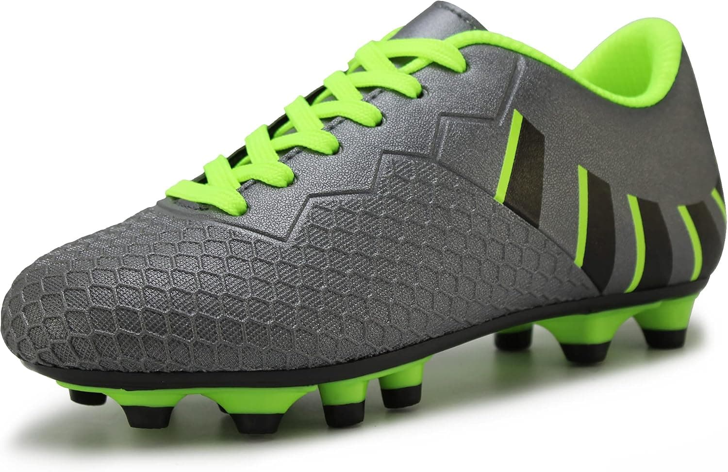 Hawkwell Kids Athletic Firm Ground Outdoor Comfortable Soccer Cleats(Toddler/Little Kid/Big Kid)