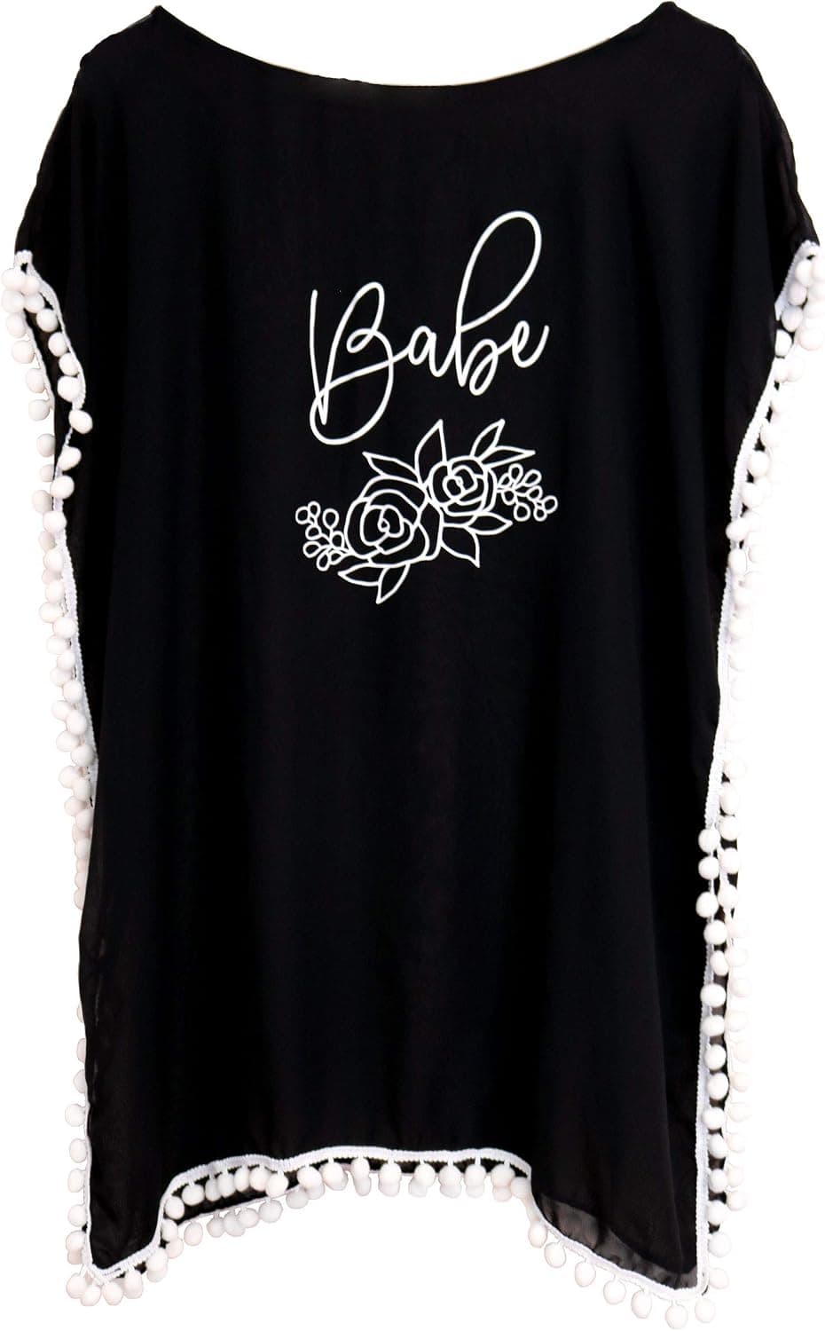 ModParty Women's Bridesmaid Swimsuit Cover Up Bachelorette Bathing Suit Beach Swim Babe Pool Cover Black