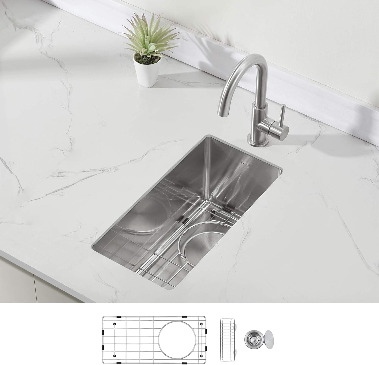Modena Undermount Bar and RV Sink, 16-Gauge Stainless Steel (10 x 18 Trough)