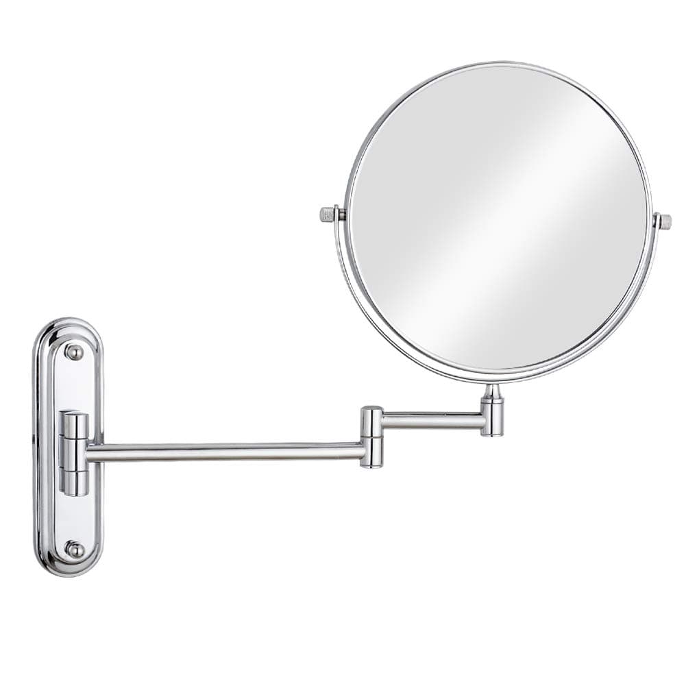 GURUN 8-Inch Two-Sided Swivel Wall Mount Makeup Mirror with 5X Magnification,Chrome Finish M1206(8in,5X)