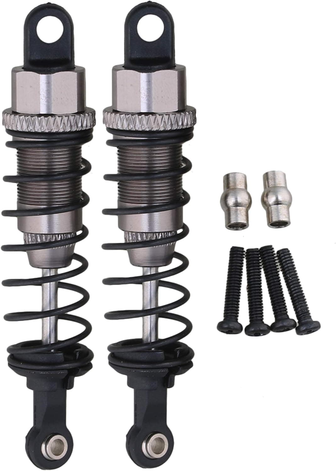 Mxfans 2PCS Titanium Aluminum Alloy Front Shock Absorber Upgrade Parts Replacement for WL 12428 12423 RC 1/12 Off Road Car with Screws and Screw Bases