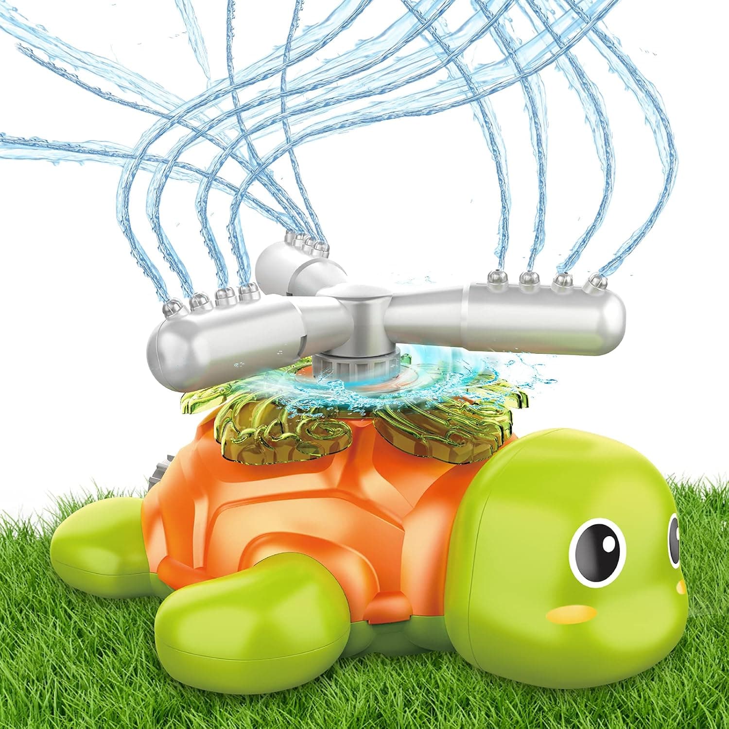INNOCHEER Turtle Sprinkler for Kids and Toddler, Sprinklers for Yard Outdoor Water Toys for 3,4,5,6,7,8 Year Old Boy Girl, Backyard Splash Water Play Outside Summer Activities - Sprays Up to 15ft High