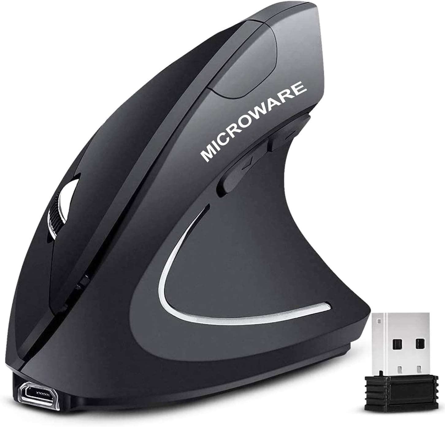 Wireless Ergonomic Mouse, Jelly Comb Rechargeable 2.4G Bluetooth Vertical Mouse Switch to 3 Devices Optical Mice with 6 Buttons 3 Adjustable DPI Levels for Laptop, PC, MacBook, Notebook