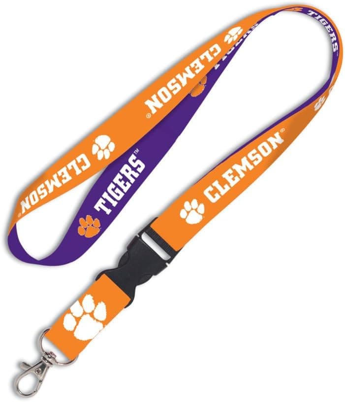 NCAA Clemson Tigers Lanyard with Detachable Buckle, 1-Inch