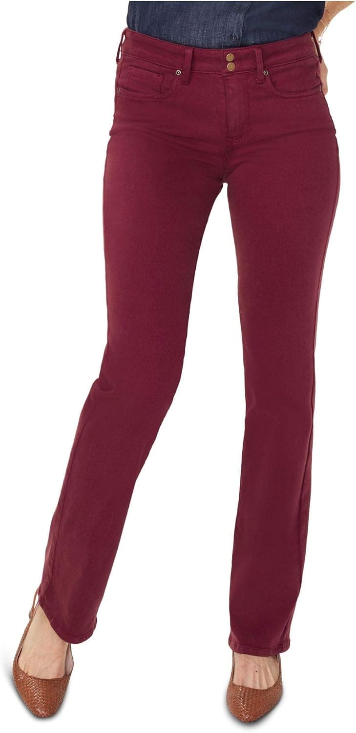 NYDJ Women's Marilyn Straight Leg Pants with Double-snap Waistband | Slimming Fit